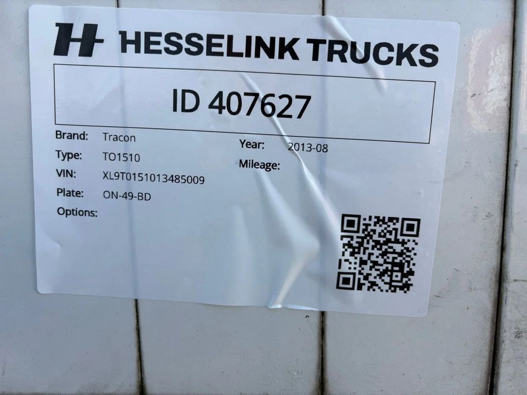 Tracon 10.5M City Stuuras 2.5T LBW Zijdeur Stuuras APK/TUV 6-2026 Hardhouten vloer Gegalvaniseerd