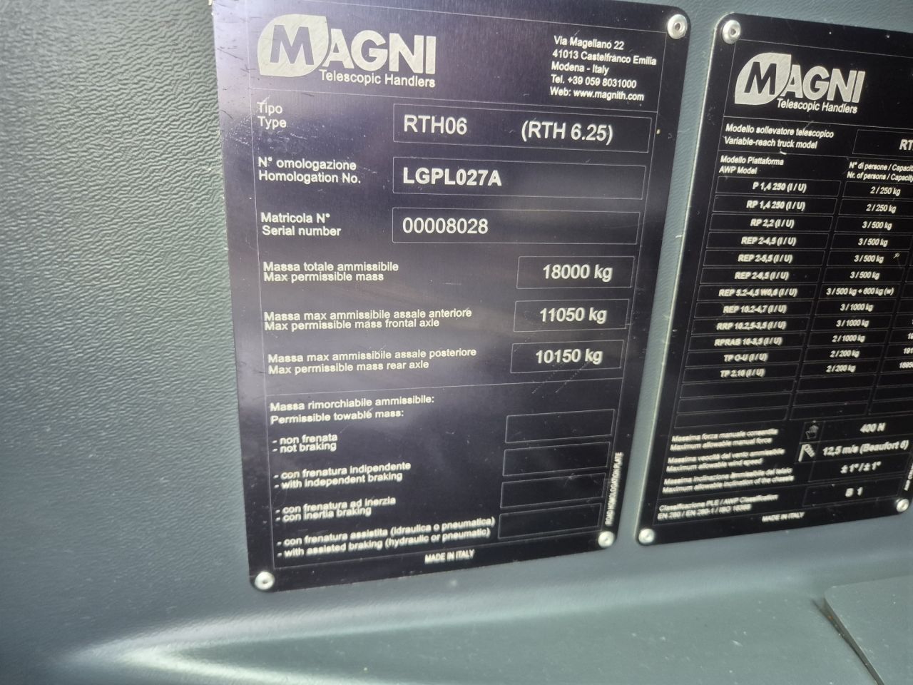 Gebruikte MAGNI RTH 6.25 D/D roterende verreiker 25 m