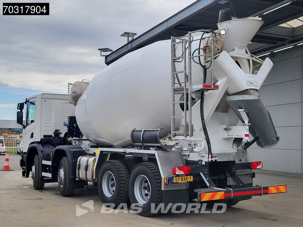 Scania P P450 8X4 LIKE NEW NL-truck FML 10m3 mixer Steelsuspension Automatic Euro 6