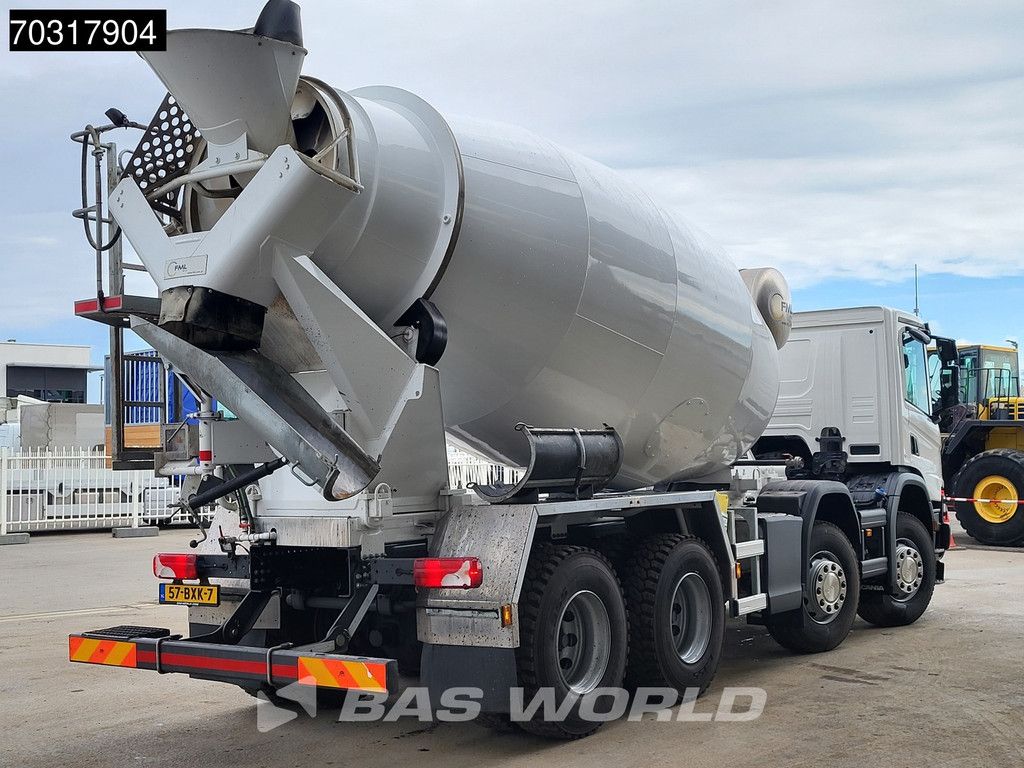 Scania P P450 8X4 LIKE NEW NL-truck FML 10m3 mixer Steelsuspension Automatic Euro 6