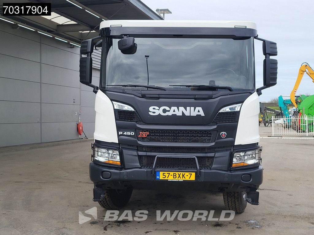 Scania P P450 8X4 LIKE NEW NL-truck FML 10m3 mixer Steelsuspension Automatic Euro 6