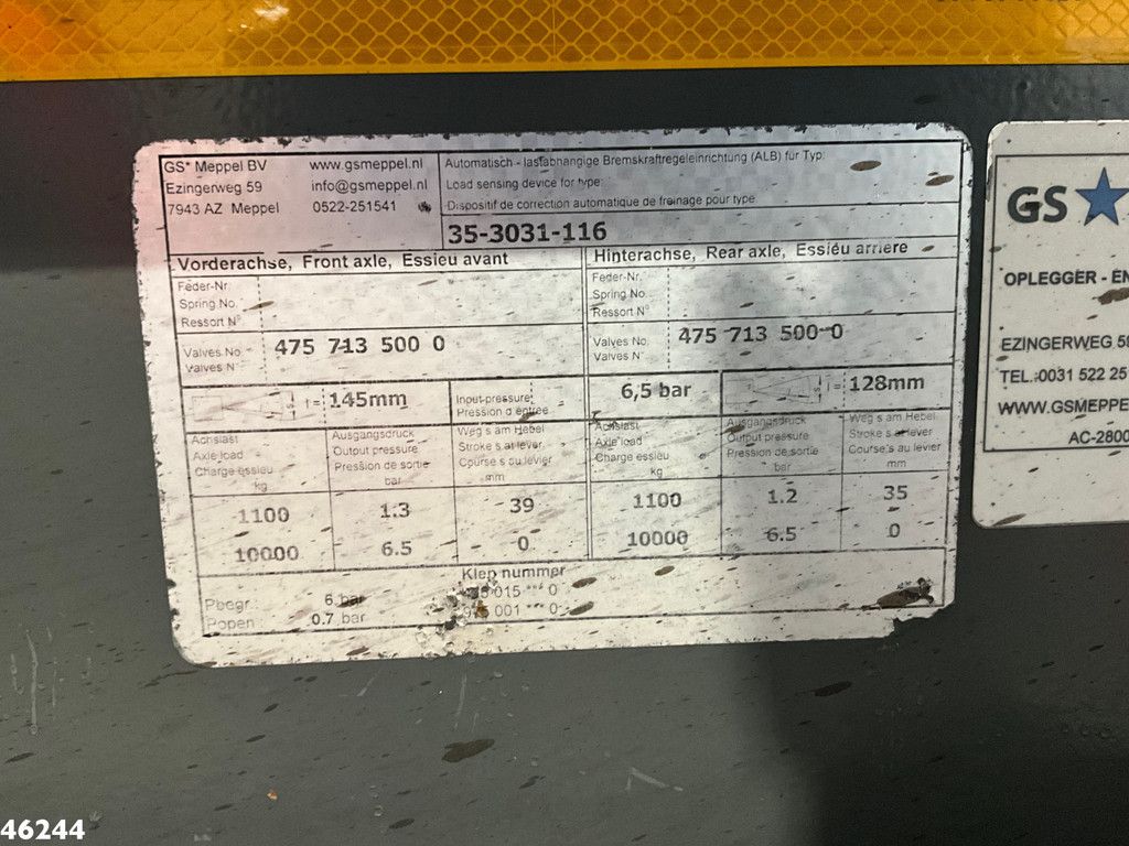 GS-Meppel 3-assige containeraanhangwagen