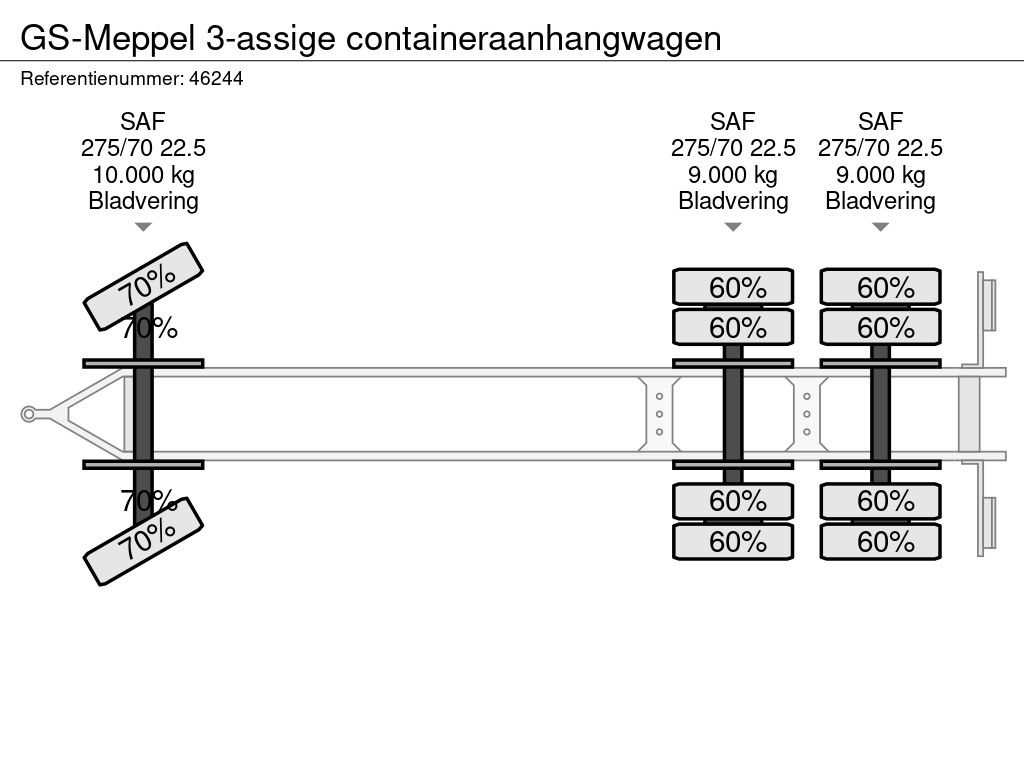 GS-Meppel 3-assige containeraanhangwagen