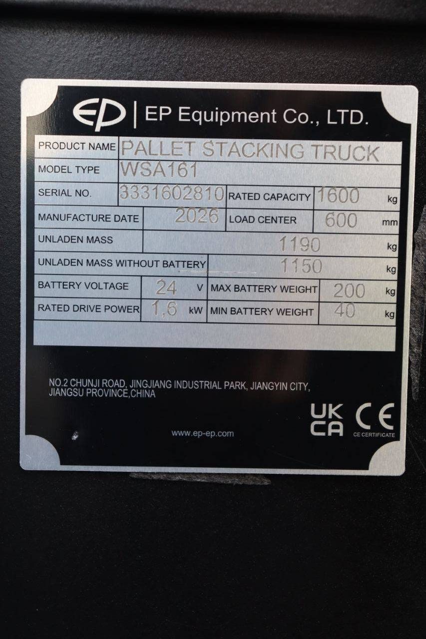 Stapler EP Equipment WSA161 Elektrisch 1600 kg 5,0 m 2026 Neu
