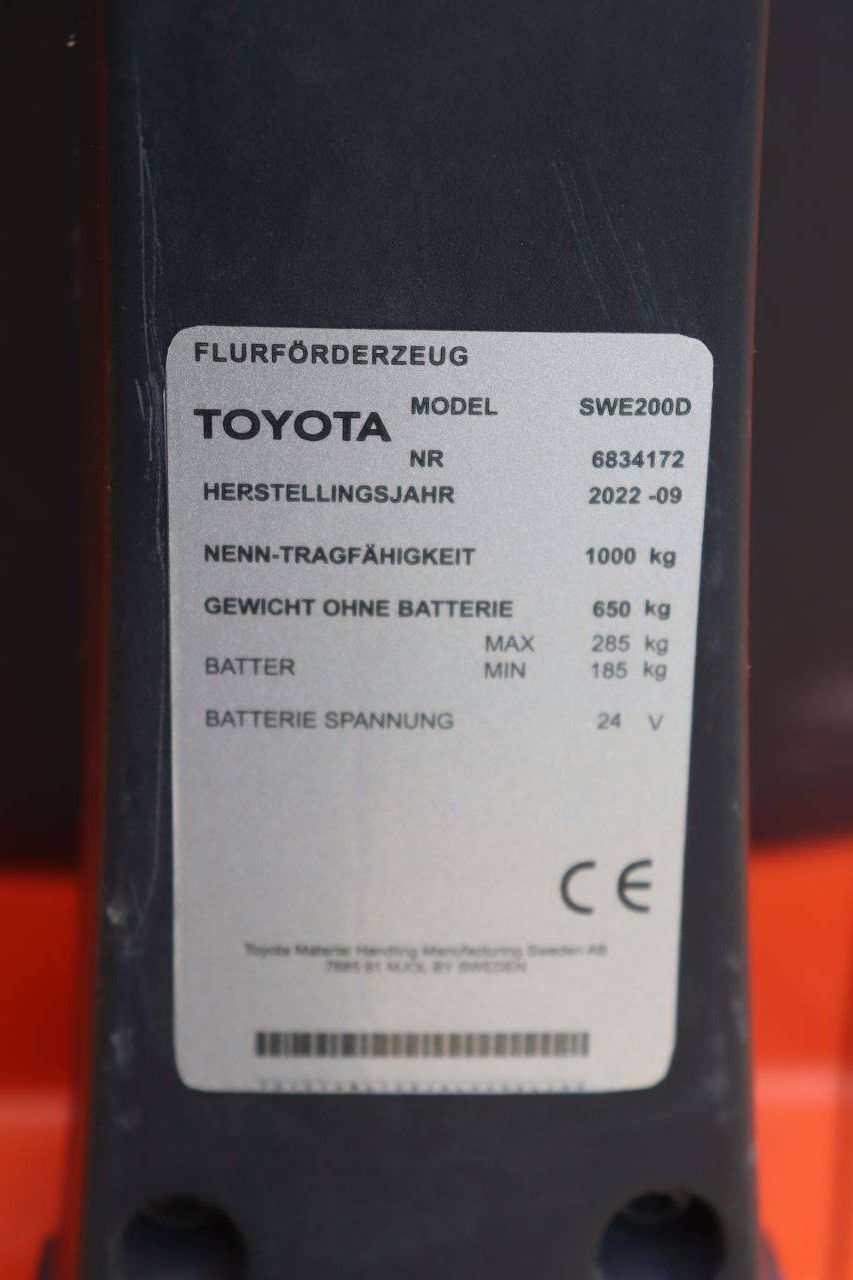 Toyota SWE200D Elektrostapler 1000 kg 2022