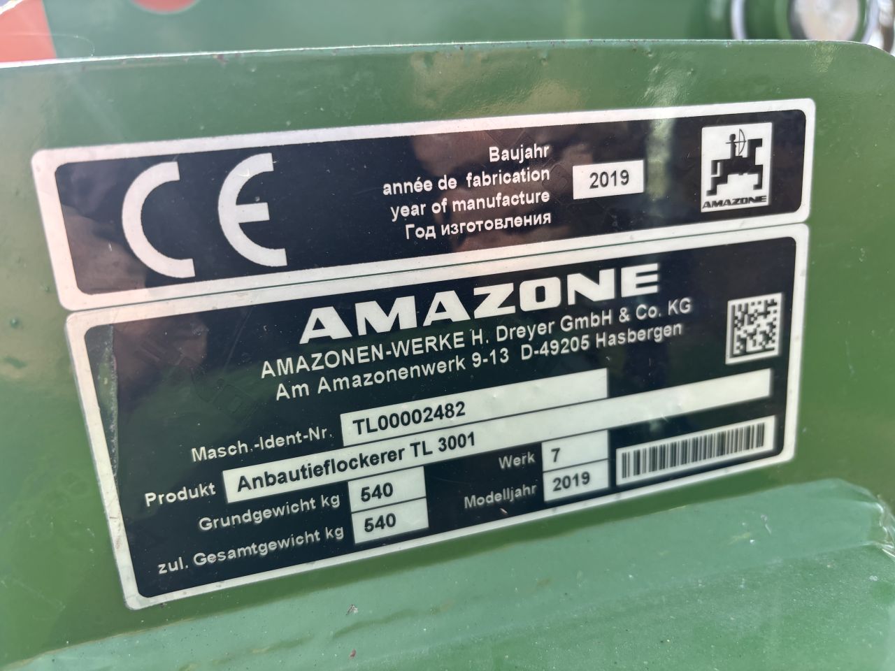 Amazone TL 3001 voorzetwoeler
