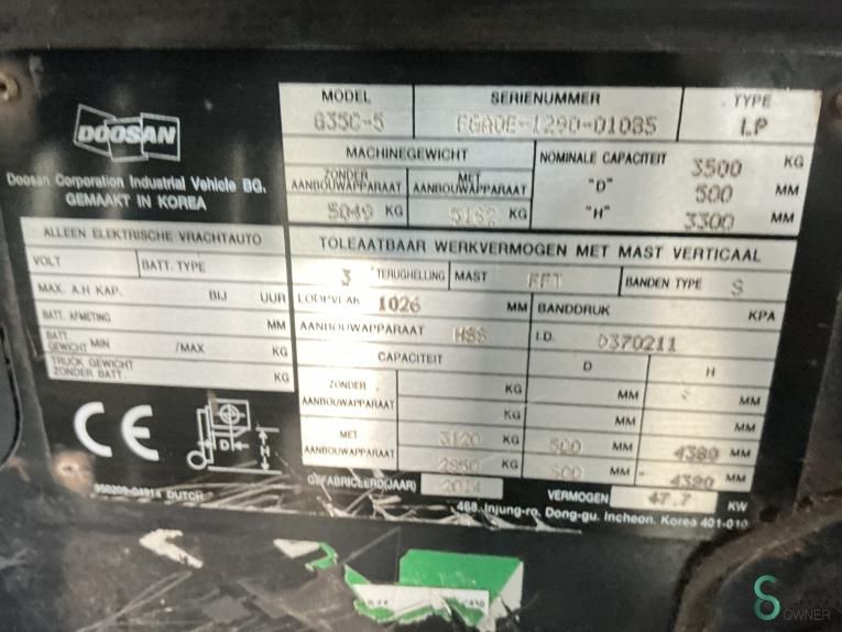 Heftrucks LPG Doosan G35C-5 2014