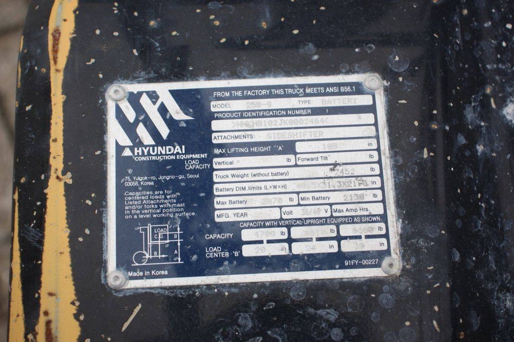 Hyundai 25B-9 Electric Forklift 2150kg