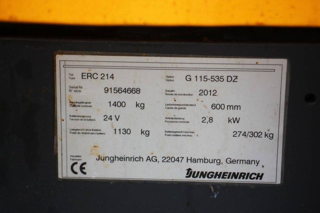Stacker Jungheinrich ERC 214 Electric 1400kg 2012
