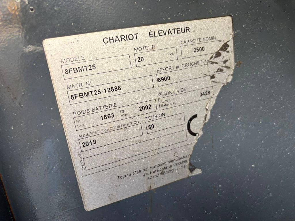 Toyota 8FBMT25 Elektrogabelstapler 2500 kg 2019