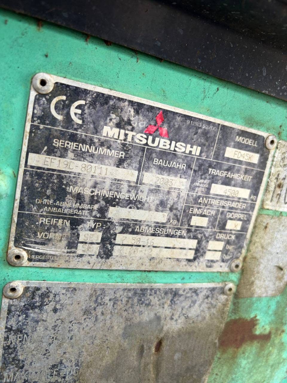 Mitsubishi FD45K Diesel-Gabelstapler 4500 kg 2003