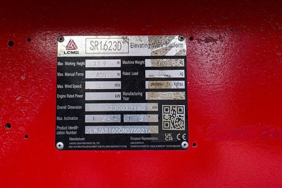 LGMG SR1623D Diesel 4x4 Drive, 18m Working Height, 680