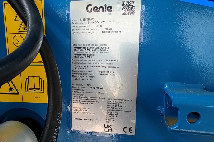 Genie S45XC TRAX Valid inspection, *Guarantee! Diesel, 4