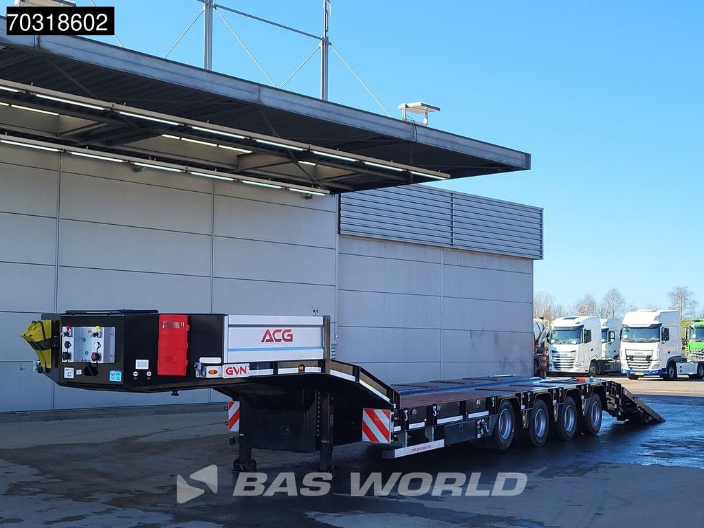 GVN LOWBED 4 axles NEW! Lifting Axle + 2x Steering Axle Hydraulic Ramps