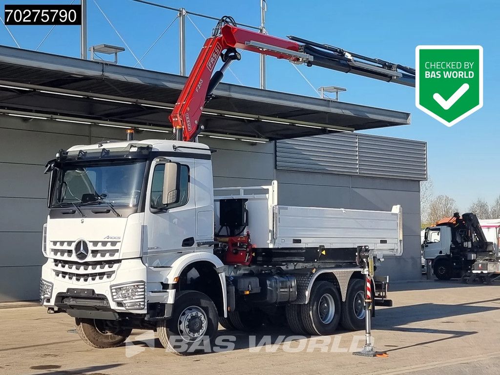 Mercedes Arocs 3348 6X6 Full Steel Retarder Fassi 25T/M Crane Kran Euro 6