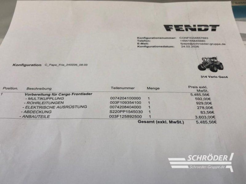 Fendt ANBAUTEILE 300ER GEN4