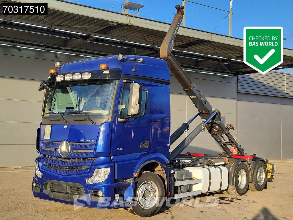 Mercedes Actros Actros 2546 6X2 Meiller RS 21.65 containersystem Lift-Lenkasche ACC Euro 6