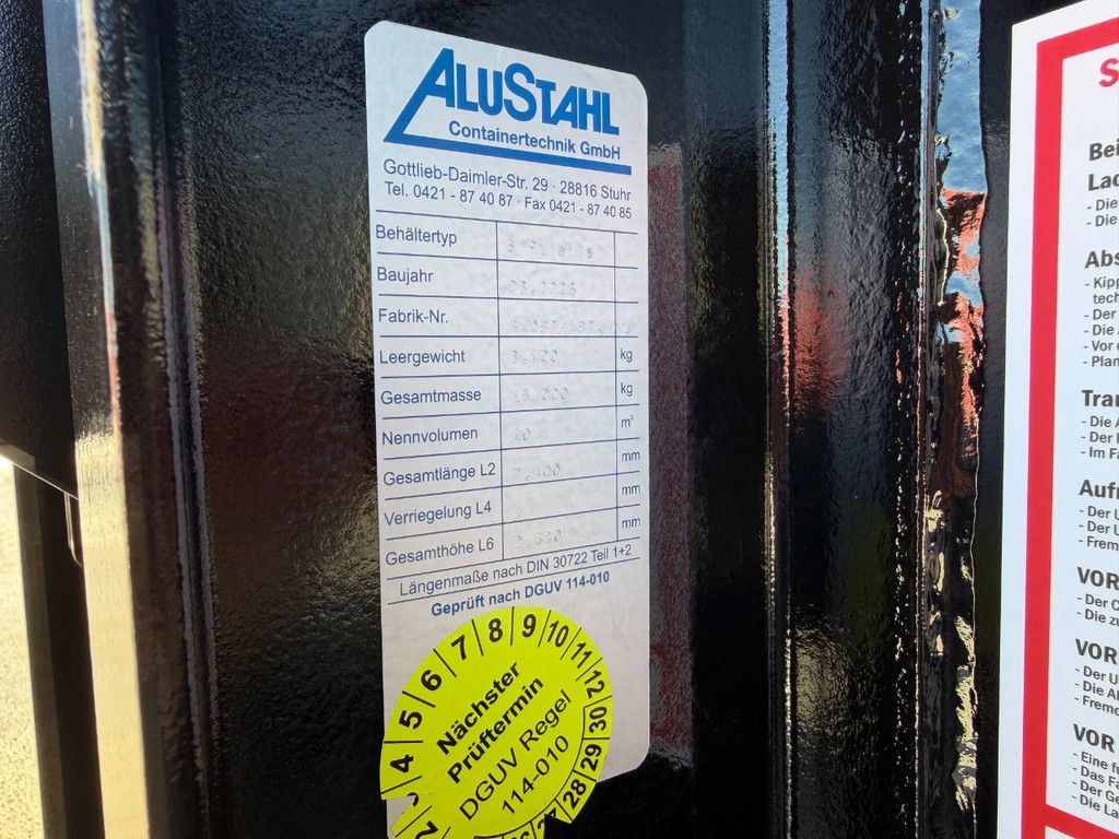 Alustahl HARDOX 40m3 open container