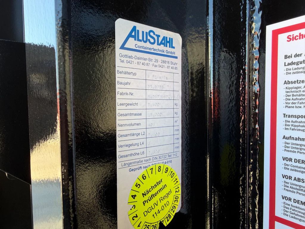 Alustahl HARDOX 40m3 open container