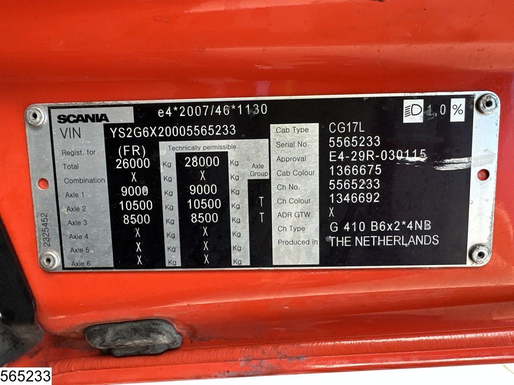 Scania G 410 EURO 6d, CNG, 6x2, Retarder, Hiab