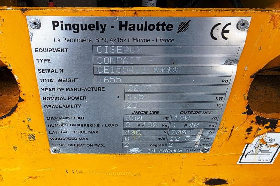 Haulotte Compact 8 Electric, 8.2m Working Height, 350kg Cap