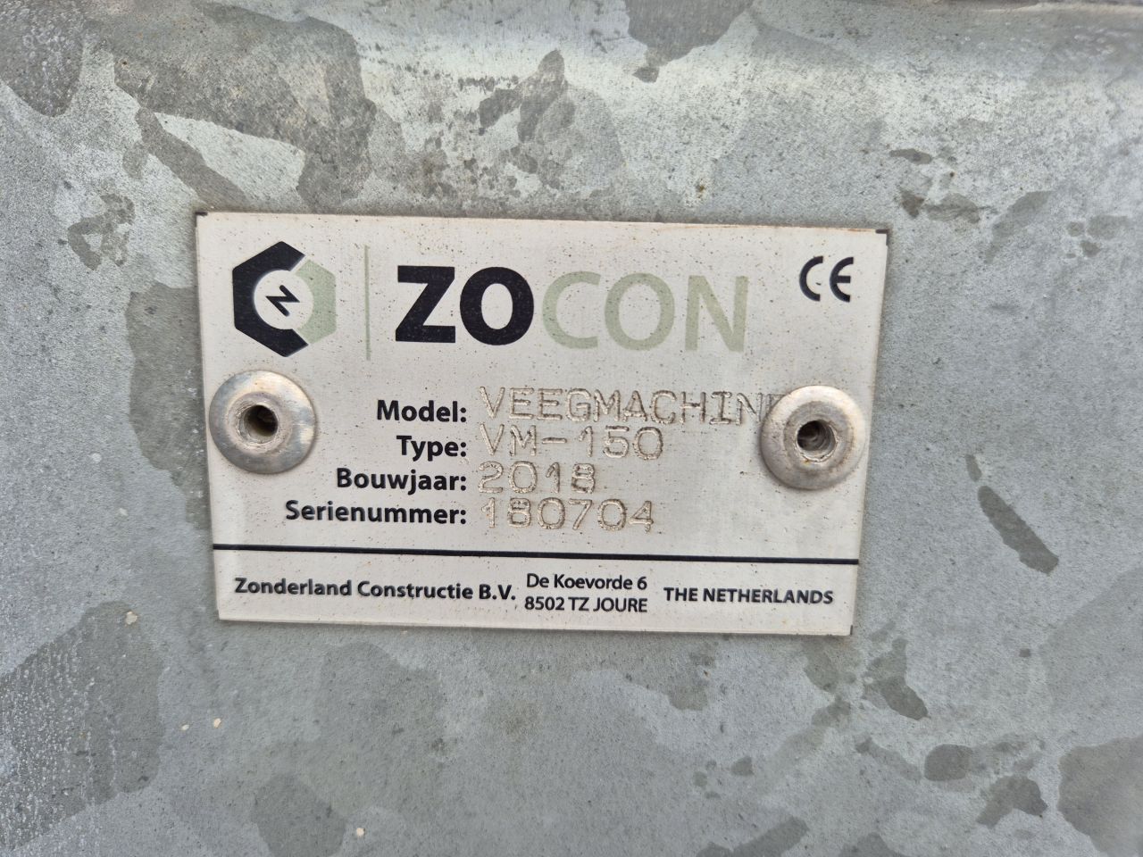 ZOCON VM-150 VEEGMACHINE MINI SHOVEL BOUWJAAR 2018