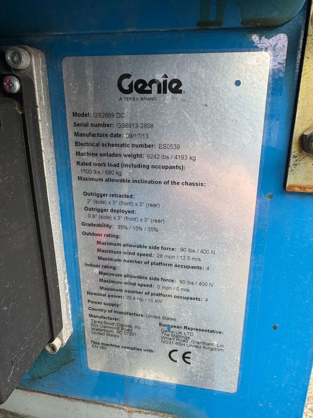 Genie GS2669DC Hoogwerker Schaarhoogwerker