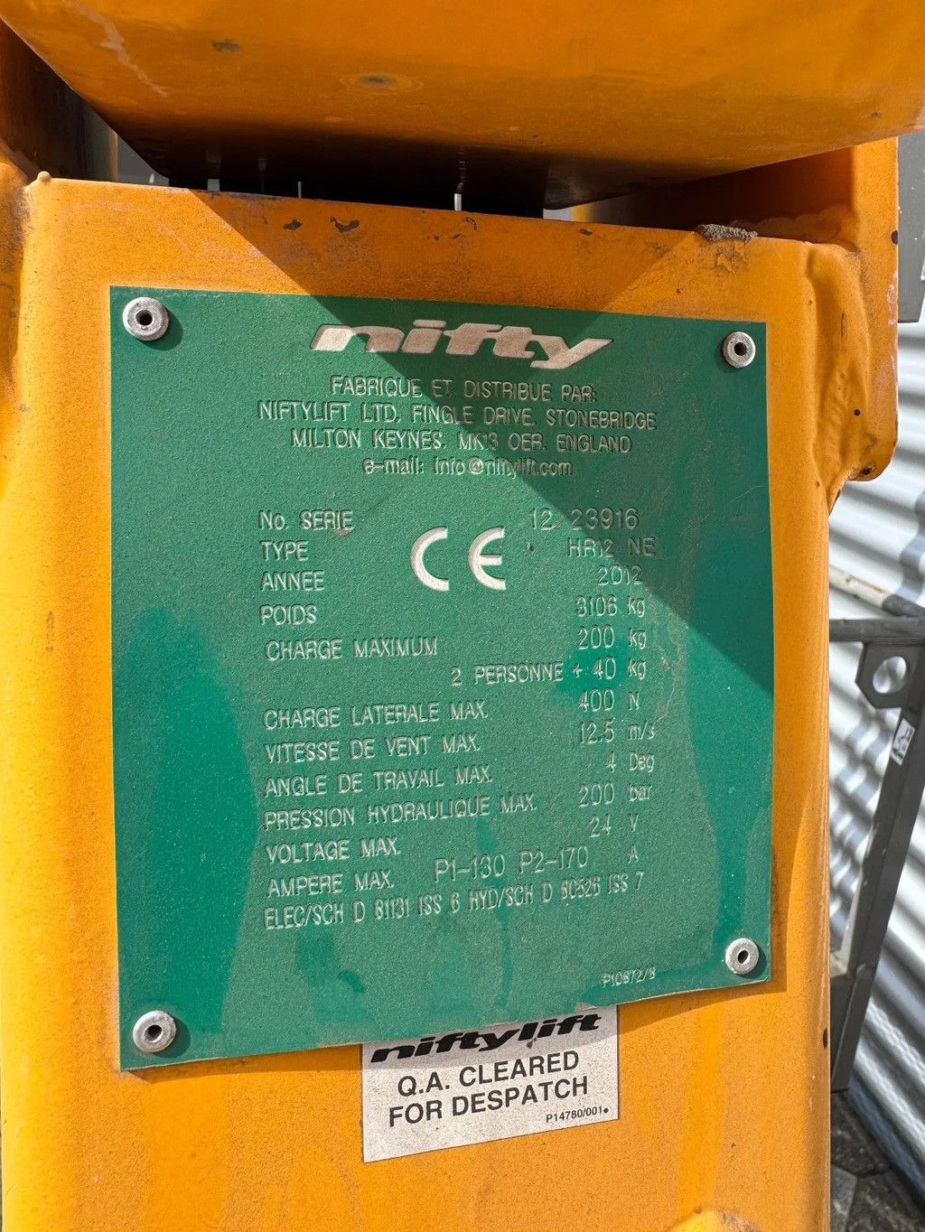 Niftylift HR12NE Hoogwerker Knikarmhoogwerker