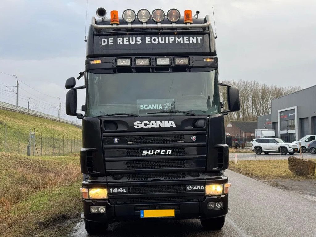 Scania R144-480 V8 Oprijwagen Machine Transporter Retarder open uitlaat