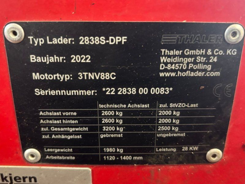 Thaler 2838S DPF På vej ind.