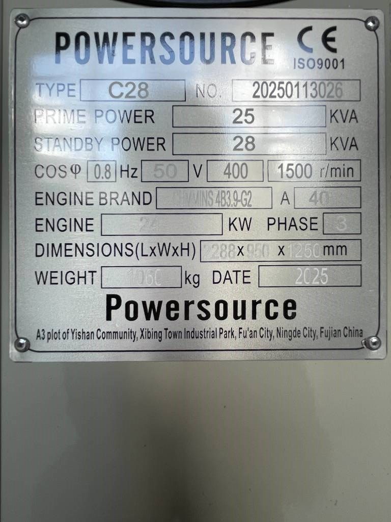 Cummins 4B3.9-G2 - 28 kVA Generator - DPX-19830