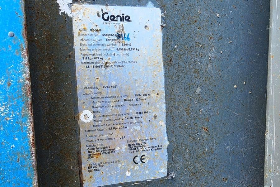 Genie GS3246 Electric, Batteries(12-2024), Working Heigh