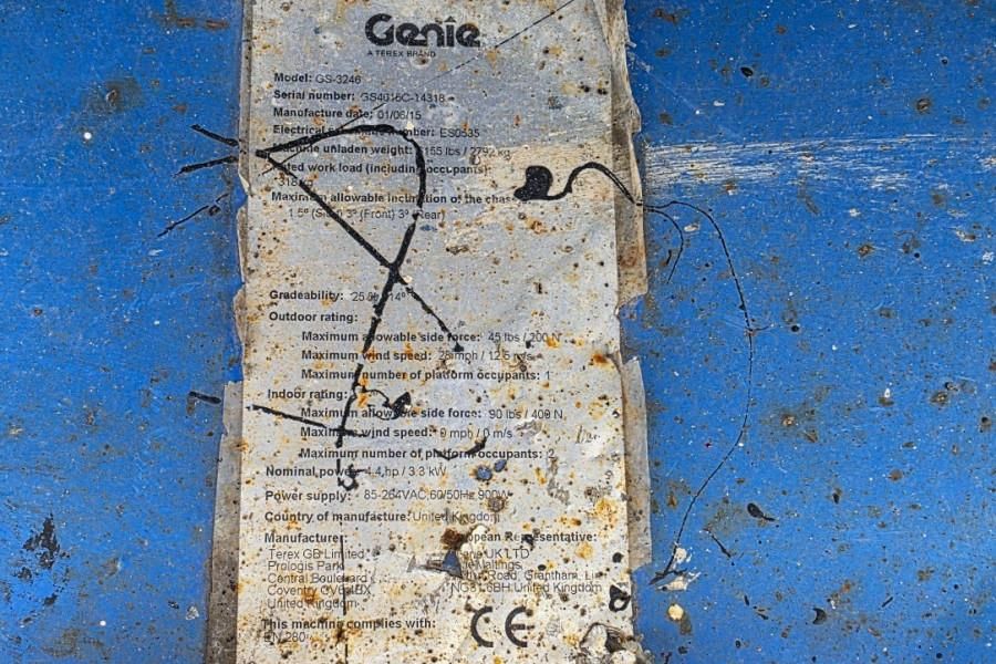 Genie GS3246 Electric, Working Height 11.75 m, 318kg Cap