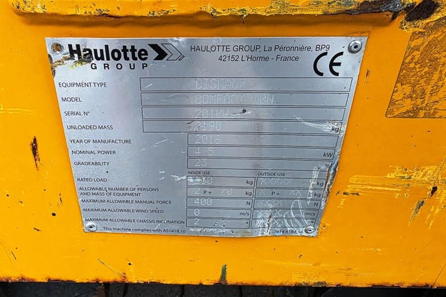 Haulotte Compact 10N Electric, 10m Working Height, 230kg Ca