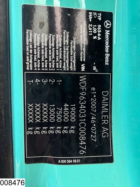 Mercedes Actros 1848 EURO 6, Retarder, PTO, Standairco