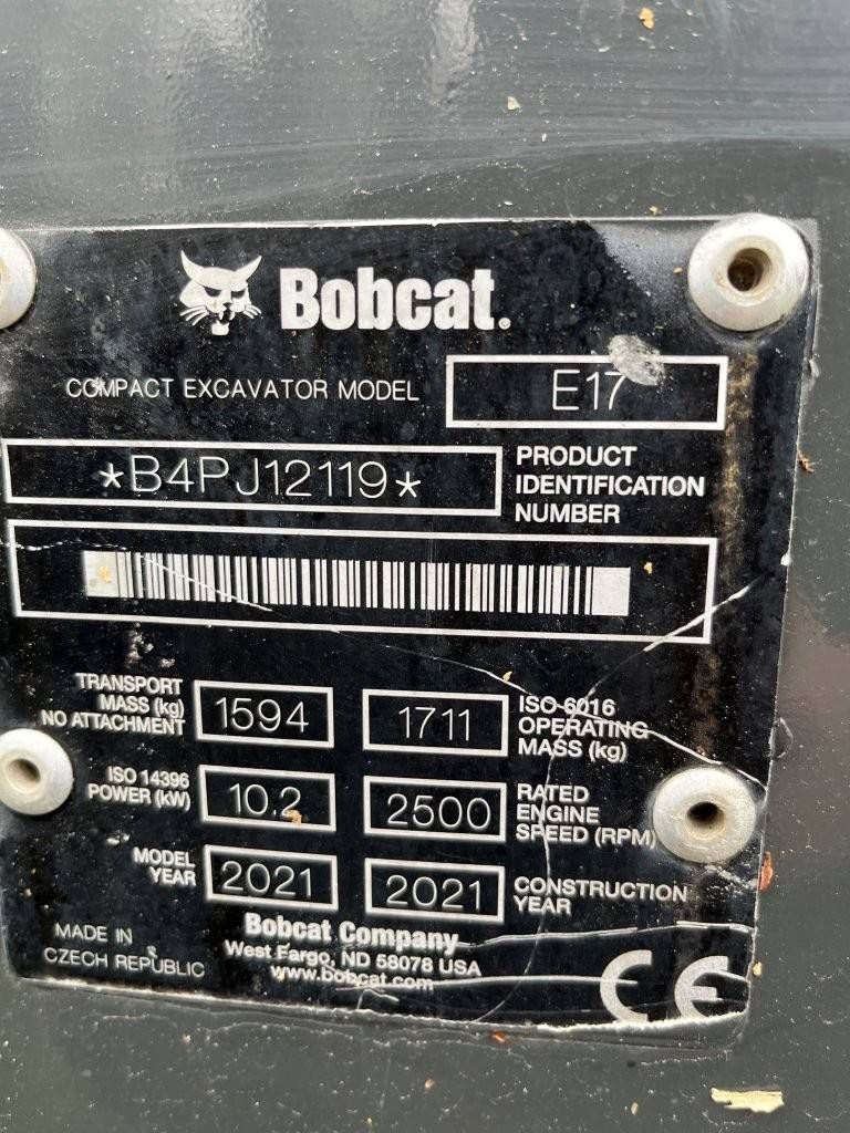 Minibagger Bobcat E17 Diesel 10,2 kW 2021