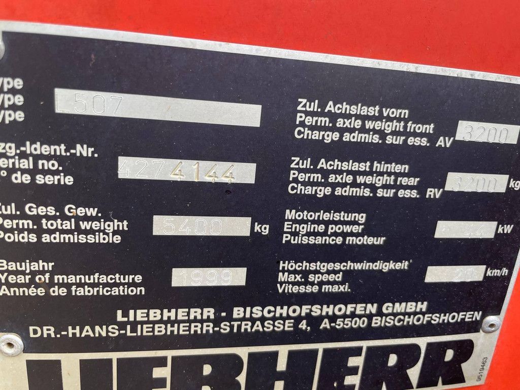 Liebherr L507 Diesel Wheel Loader 1999