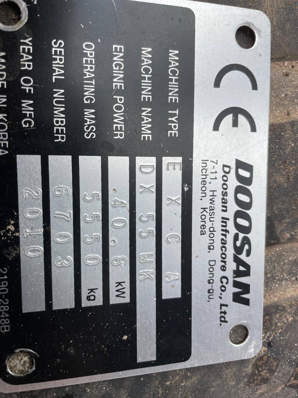 Doosan DX55 WD Diesel-Radbagger 2010