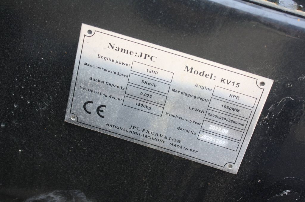 Minibagger JPC KV15 Diesel 2025 Neu