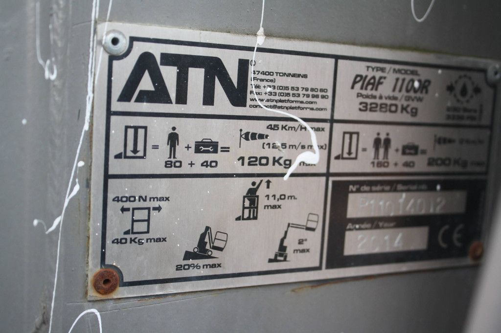 Gelenkteleskoparbeitsbühne AT PIAF 1100R Electric 2014
