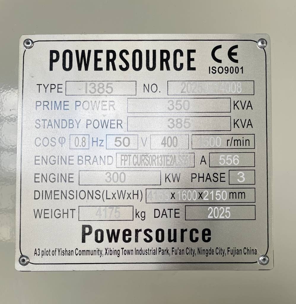 Iveco CR13TE2A - 385 kVA Generator - DPX-19795