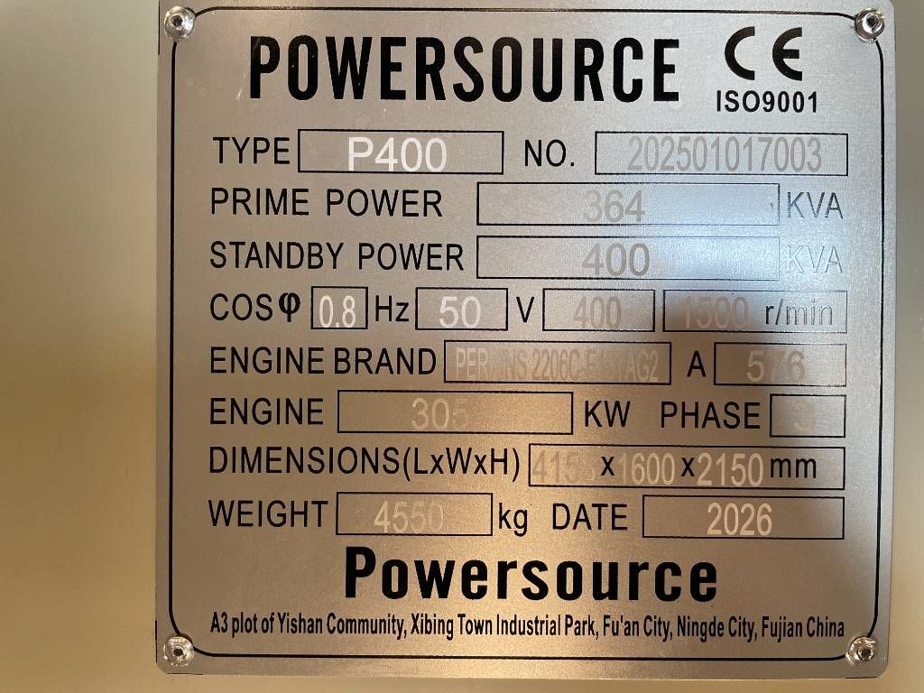 Perkins 2206C-E13TAG2 - 400 kVA Generator - DPX-19812