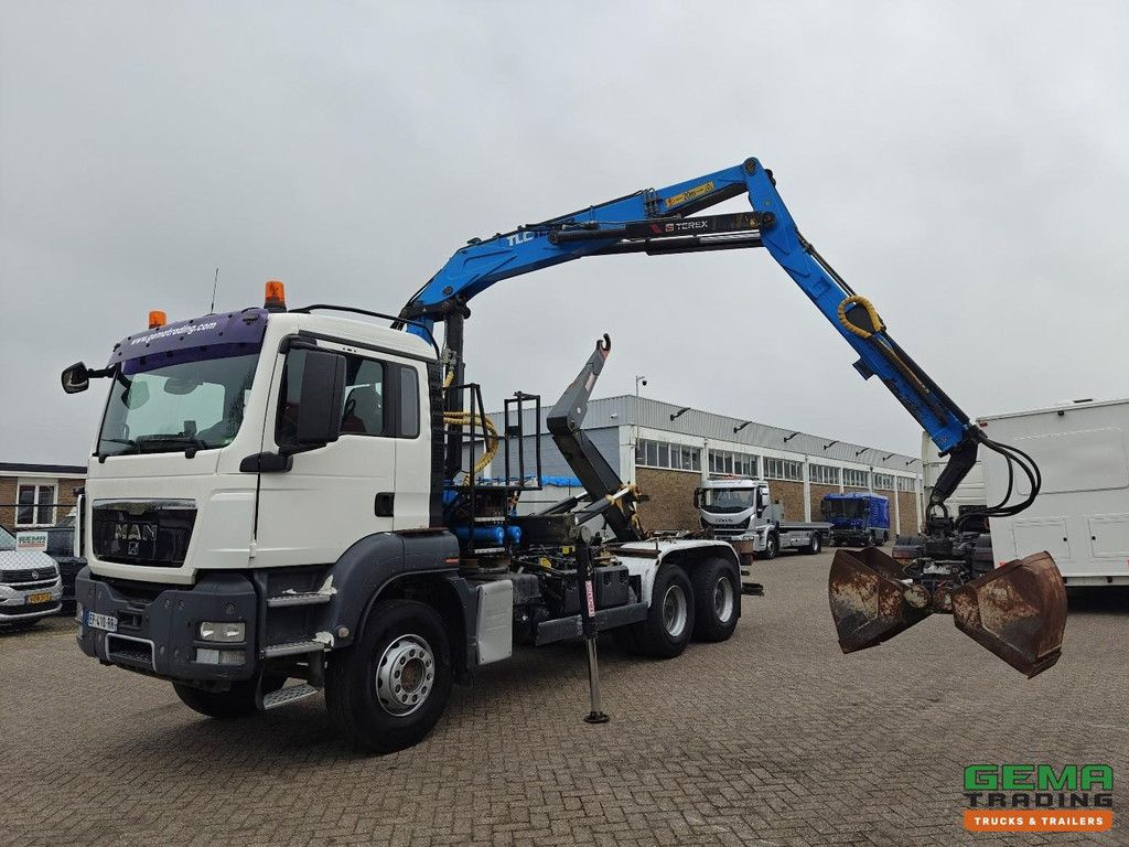 MAN TGX 26.360 6x4 Tageskabine Euro4 - Terex TLC - 11,75p + 20T Hakenlift + Funksteuerung - Schaltgetriebe - Blattfederung