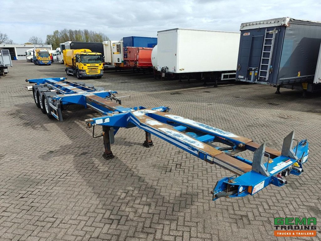 D-Tec FLEXITRAILER FT-LS-S 3-fach ausziehbare Liftachse – für alle Containertypen – 3 Achsen mit SAF-Scheibenbremsen – 4770 kg