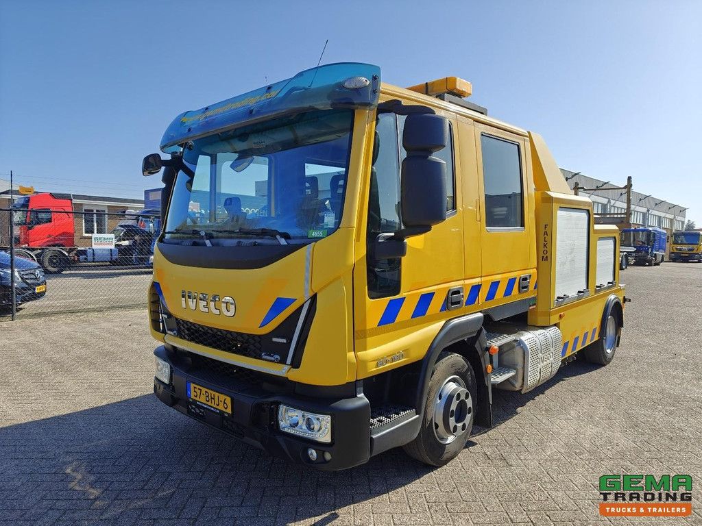 Iveco 80E190 EuroCargo 4x2 Euro 6A Doppelkabine, 7 Personen – Falkom FAW2000 + Seilwinde 3600 kg – Fernbedienung – TÜV bis 06/2026