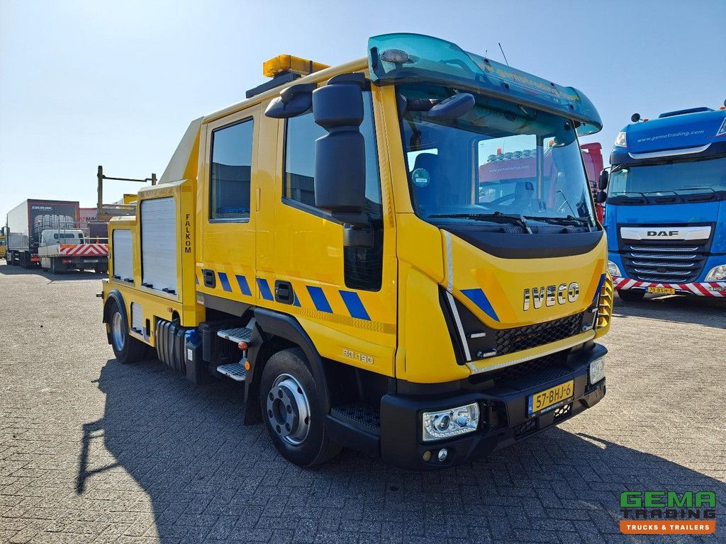 Iveco 80E190 EuroCargo 4x2 Euro 6A Doppelkabine, 7 Personen – Falkom FAW2000 + Seilwinde 3600 kg – Fernbedienung – TÜV bis 06/2026