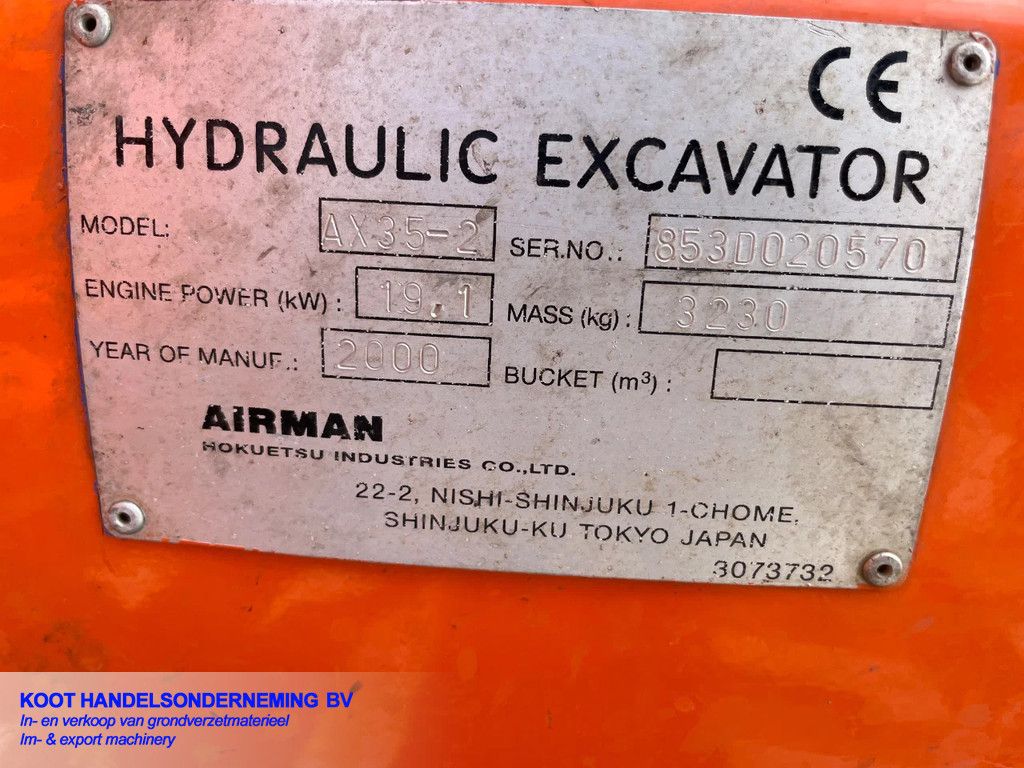 Hitachi Airman EX 35 3 Bakken Top