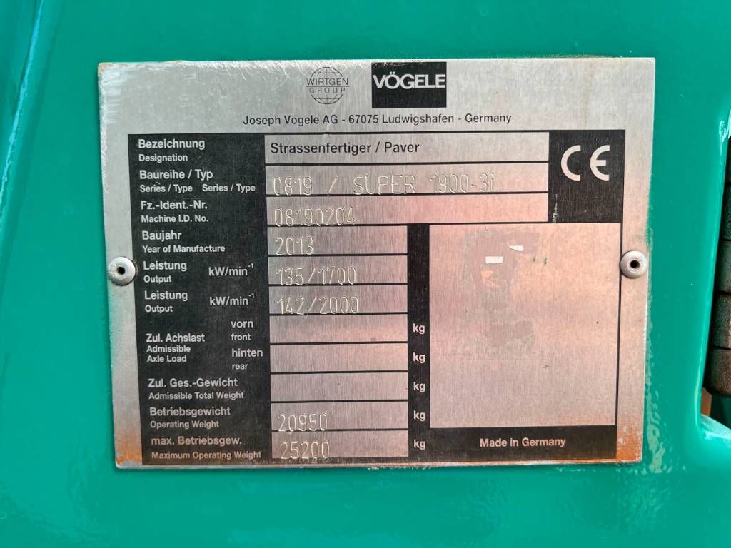 Vögele SUPER 1900-3i - 6.50M Incl. Extensions