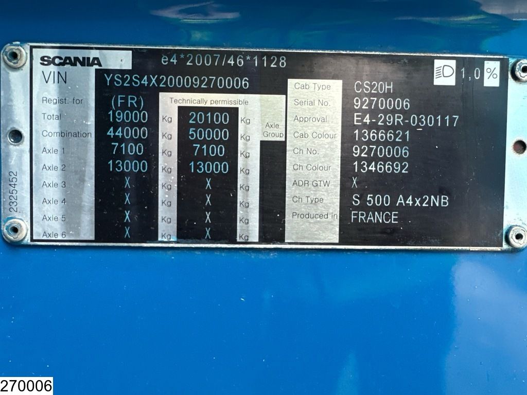 Scania S 500 EURO 6d, Retarder, Hydraulic, Standairco