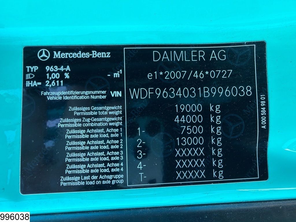 Mercedes Actros 1848 EURO 6, Retarder, PTO, Standairco